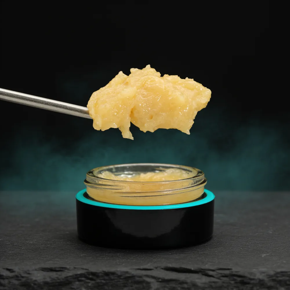 Pineapple Express live resin sugar in a jar — live resin vs live rosin texture comparison